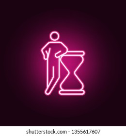 deadline, hourglass neon icon. Elements of conceptual figures set. Simple icon for websites, web design, mobile app, info graphics