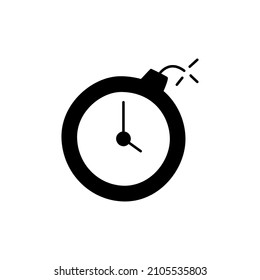 Deadline  Icon in black flat glyph, filled style isolated on white background