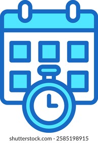 Deadline Icon Blue Color Vector Illustration