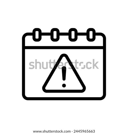 Deadline icon with calendar and warning sign
