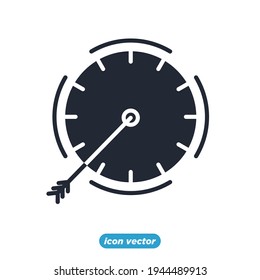 icono de fecha límite. plantilla de símbolo de reloj de plazo y flechas para la colección de diseños gráficos y web ilustración vectorial