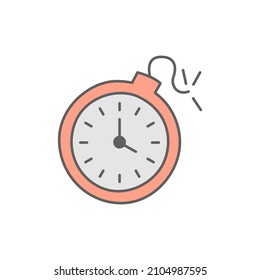 Deadline  Icon in color icon, isolated on white background 