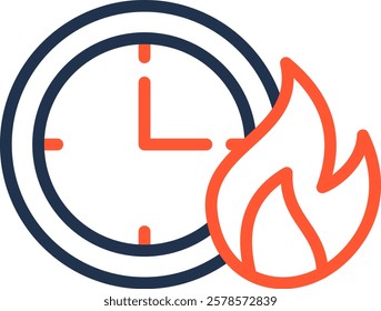 Deadline Icon Color Line Vector Illustration