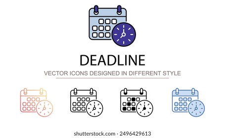 Deadline icon design with white background stock illustration