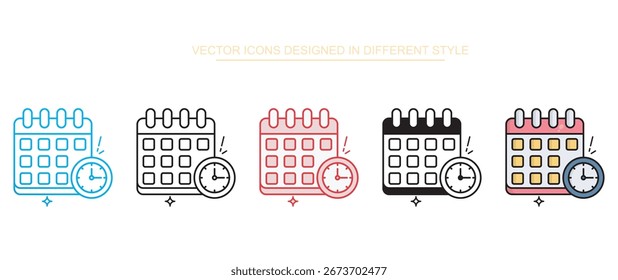 Deadline icon design with white background stock illustration