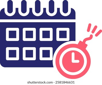 Deadline Icon Fill Vector Illustration