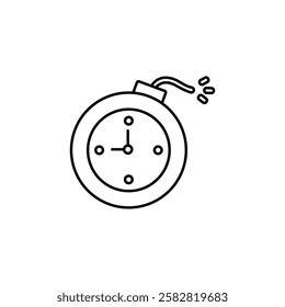 Deadline icon Flat isolated outline sign