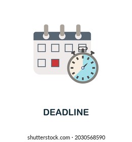 Deadline icon. Flat sign element from time management collection. Creative Deadline icon for web design, templates, infographics and more