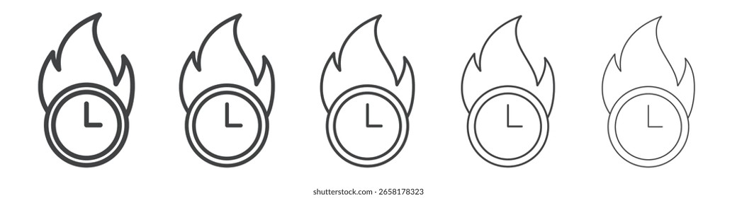deadline icon flat thin illustration symbol