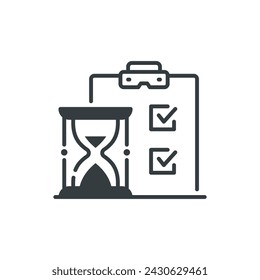 Deadline icon, Deadline flat vector illustration