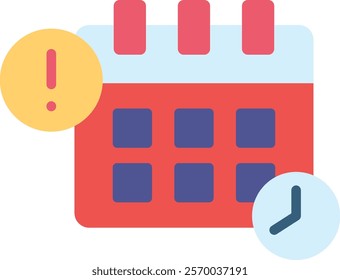 Deadline Icon Flat Vector Illustration