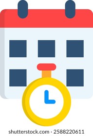 Deadline Icon Flat Vector Illustration