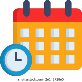 Deadline Icon Flat Vector Illustration