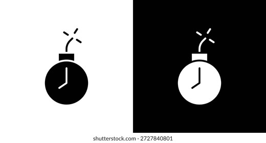 Deadline icon Flat Vector illustration. Simple black symbols