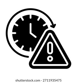 Deadline Icon Glyph Design Vector Illustration