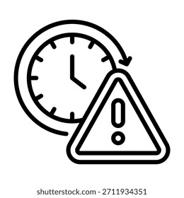 Deadline Icon Line Design Vector Illustration