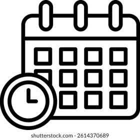 Deadline Icon Line Vector Illustration