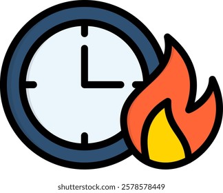 Deadline Icon Lineal Color Vector Illustration