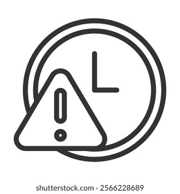 Deadline Icon Lineal Style Vector Illustration