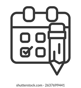 Deadline Icon Lineal Style Vector Illustration