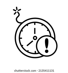 Deadline icon in linear style isolated on white background