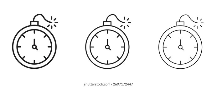 Signo de estilo lineal de icono de fecha límite para concepto y Diseño web móvil.