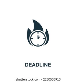 Deadline-Symbol Einfarbiges einfaches Zeitmanagement-Symbol für Vorlagen, Webdesign und Infografiken