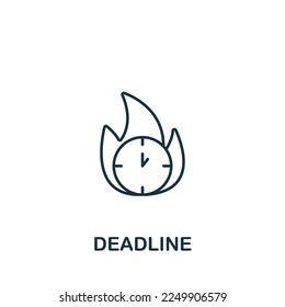 Deadline-Symbol Einfarbiges einfaches Zeitmanagement-Symbol für Vorlagen, Webdesign und Infografiken