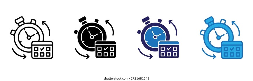 Icono de fecha límite Multi Style Ilustración vectorial
