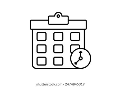 Deadline icon. icon related to action plan. suitable for web site, app, user interfaces, printable etc. line icon style. simple vector design editable