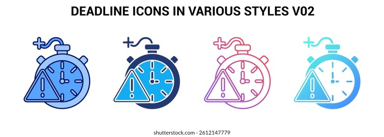Deadline icon represented by Deadline symbol Blue, Gradient, Dualtone, Fill style.