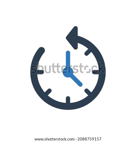 Deadline icon - schedule icon - time rewind icon