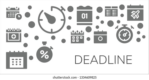 deadline icon set. 11 filled deadline icons.  Collection Of - Schedule, Timer, Date, Calendar, Stopwatch, Timetable