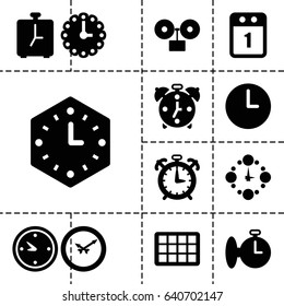 Deadline icon. set of 13 filled deadlineicons such as clock, wall clock, 1st day calendar, calendar, stopwatch
