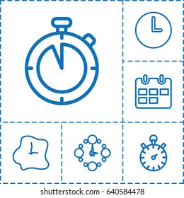 Deadline icon. set of 6 deadline outline icons such as wall clock, calendar