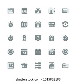 deadline icon set. Collection of 25 filled deadline icons included Schedule, Calendar, Timeline, Clock, Chronometer, Stopwatch, Time, Deadline, Stop watch