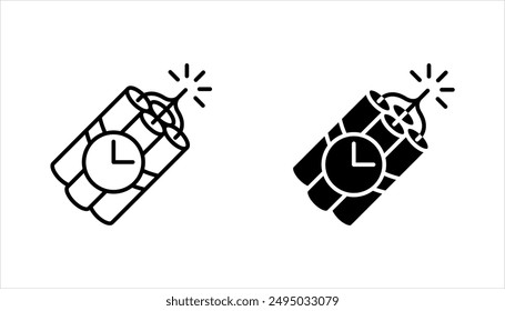 Conjunto de iconos de fecha límite. Icono de línea de tiempo rápido. Ilustración vectorial sobre fondo blanco