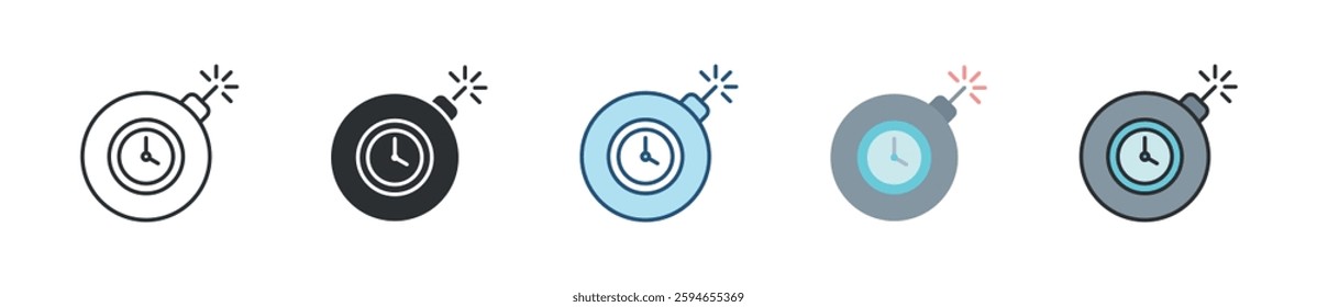 Deadline Icon Set Multiple Style Collection