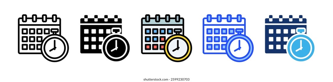 Deadline Icon Set With Multiple Style Collection