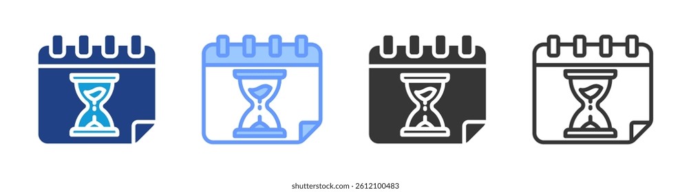 Deadline icon set multiple style collection