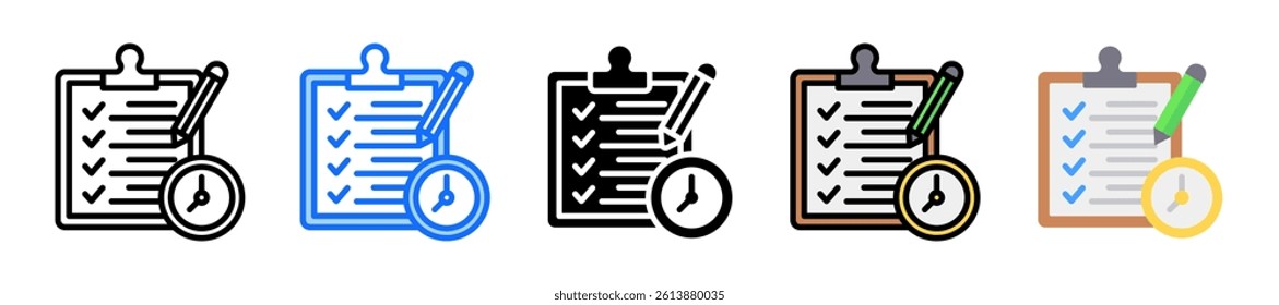 Deadline Icon Set Multiple Style Collection