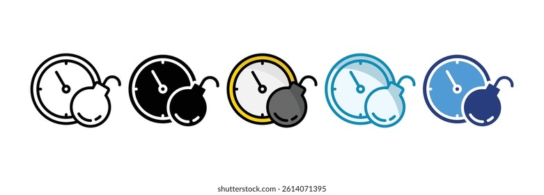 Deadline Icon Set Multiple Style Collection