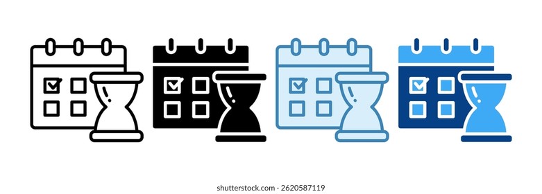Deadline Icon Set Multiple Style Collection