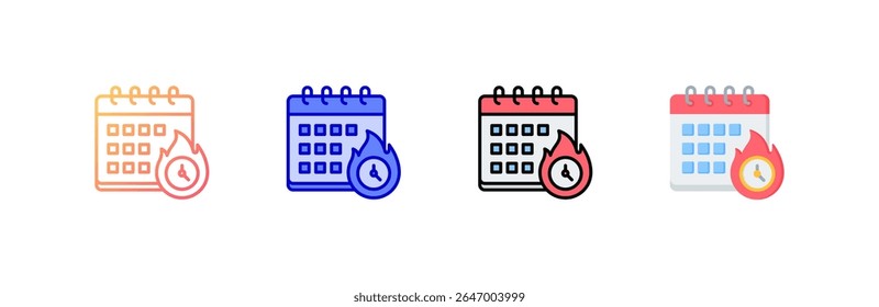 Deadline Icon set multiple style collection