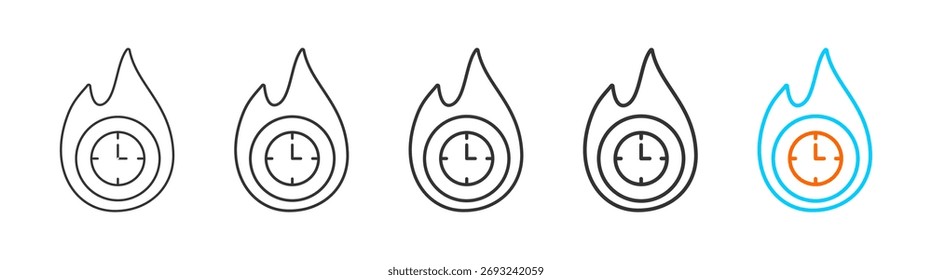 Deadline icon set multiple style collection