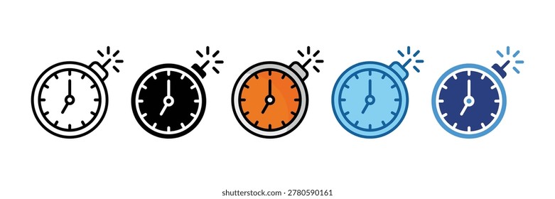 Deadline Icon Set Multiple Style Collection