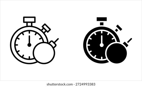 Conjunto de iconos de fecha límite. Icono de fecha límite de línea simple para Plantillas sobre fondo blanco