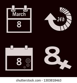 deadline icon set with update hours and march calendar vector illustration