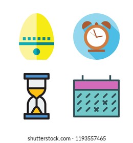 deadline icon set. vector set about calendar, hourglass, timer and alarm clock icons set.