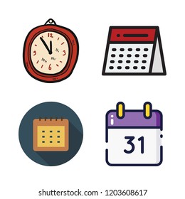 deadline icon set. vector set about clock and calendar icons set.